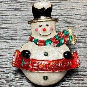 Let it Snow-man Pin
